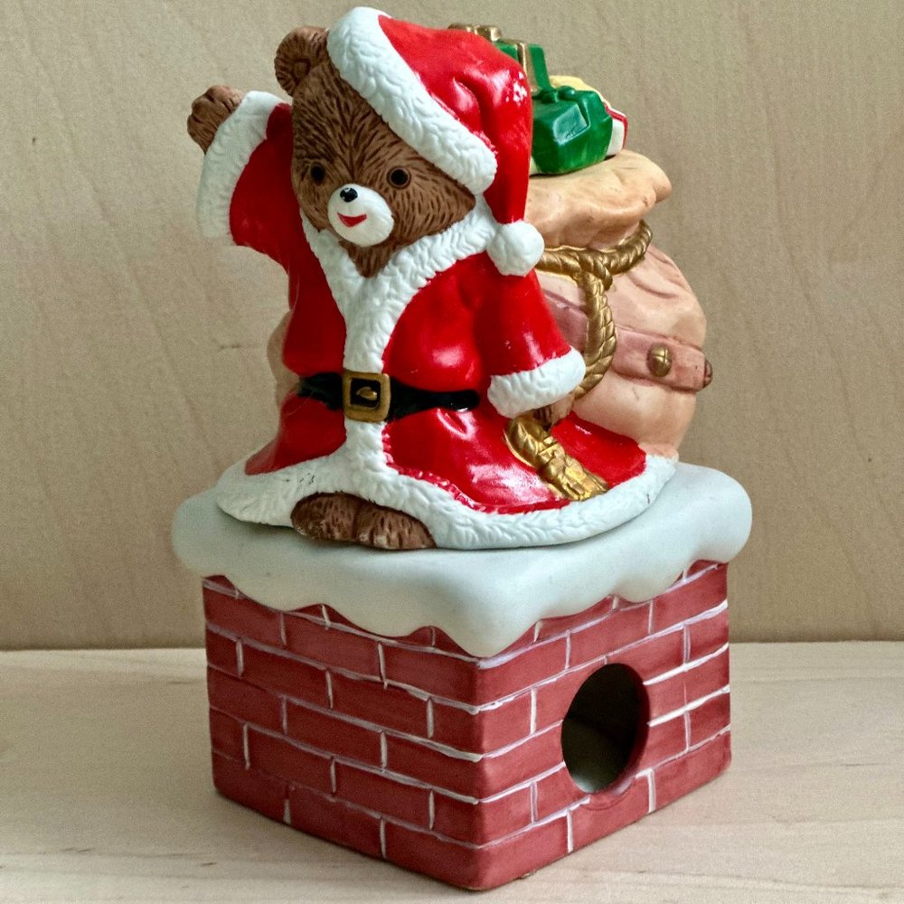 Vintage 1989 House Of Lloyd Santa Bear Potpourri Pot Wax/Candle Warmer Christmas